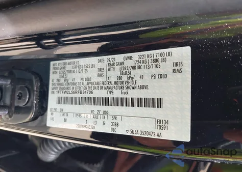 2024 Ford F-150 Stx z USA, uszkodzony, nr VIN 1FTFW2L56RFB84706